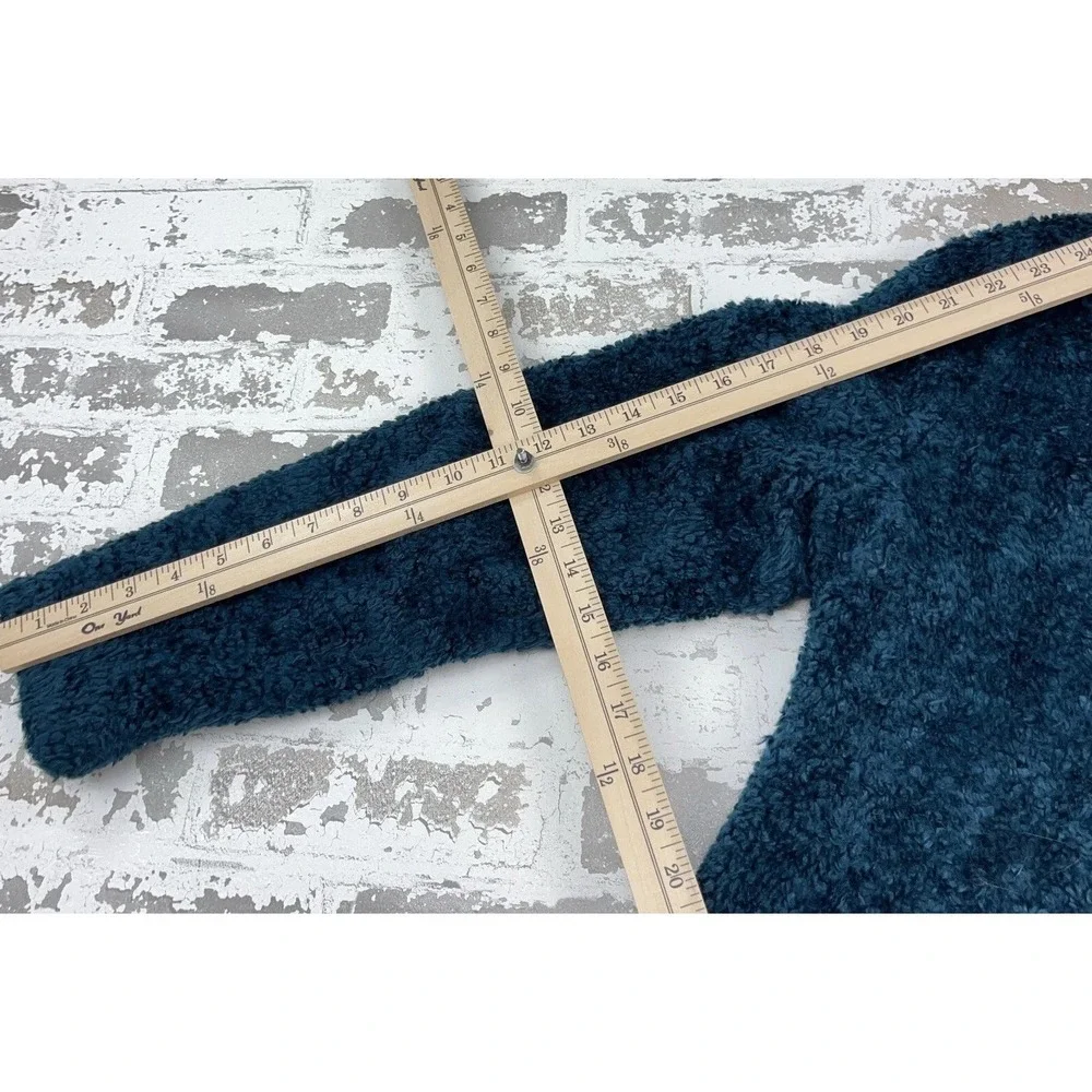 Pendleton‎ Jacket Women Small Blue Green Deep Pile Sherpa Fleece Sport Coat